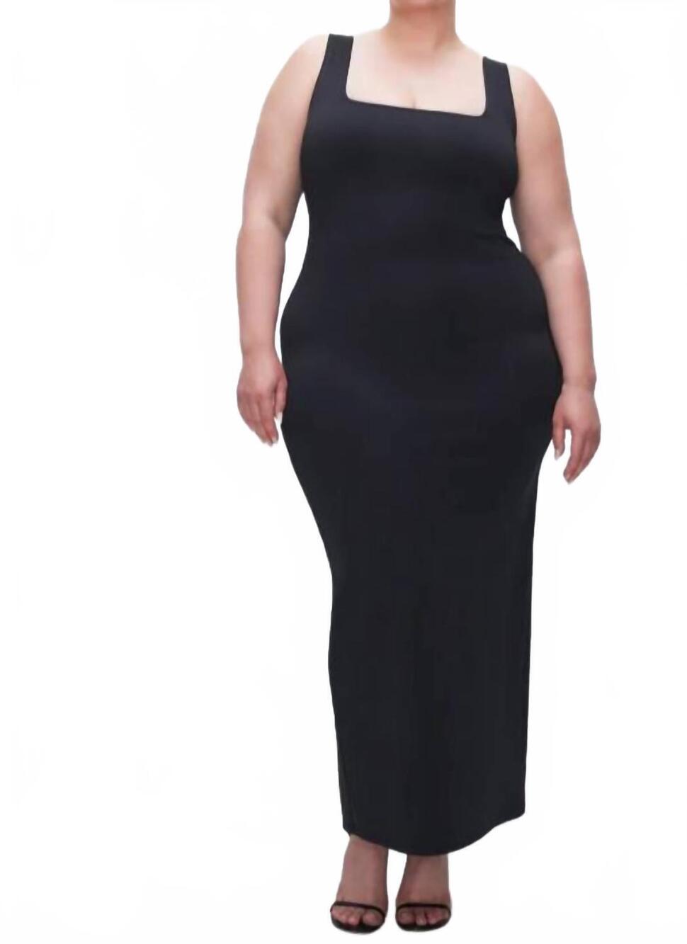 NEW GOOD AMERICAN modern tank maxi dress in black